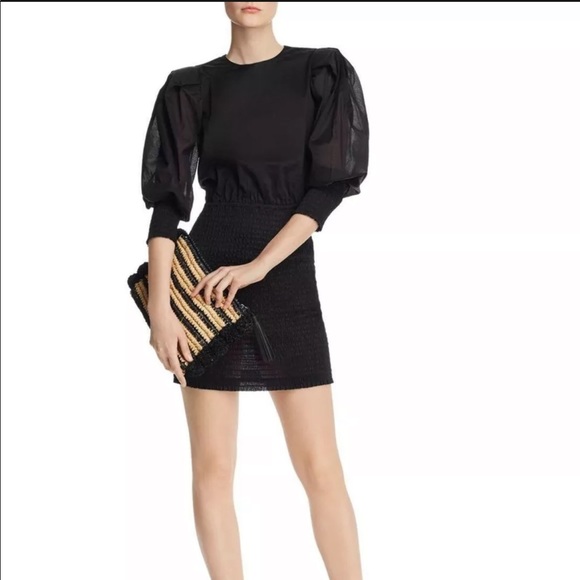 Rebecca Minkoff Smocked Tabby Balloon Sleeve Mini Dress - Picture 10 of 10